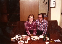 With her husband in her Prague apartment. 1982