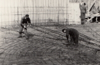 Brother Antonín and his brother Tomáš during the laying of a fitting in a sewage treatment plant in Bubeneč in 1959
