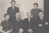 The Kejdan family; the parents Vojtěch and Anna, children (left) Anna, Petr, Liduška and Pavel in 1956