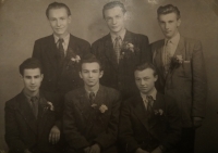 With friends as a conscript, about 1954