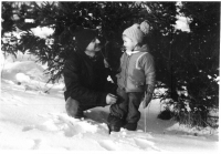 František Jaroš with his daughter Jana, 1983 