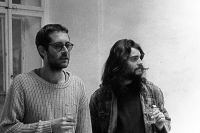Ivo Hucl and Pavel Hauer in a joint exhibition Návrat ke kruhu (Return to the circle) in Maecenas Gallery in Pilsen in 1992 