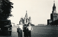 With his mother and brother in the Red Square, 1960 