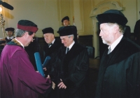 Receiving an honorary doctorate at Brno University of Technology (VUT Brno); Brno, 2006