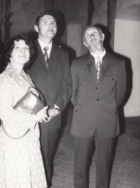 Jaroslav Kubínek with a wife and Wágner from Dvur Králové nad Labem