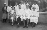 MUDr. J. Hlobil and MUDr. E. Záhořák with their patients 