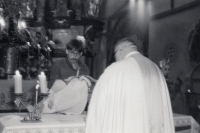 Miloslav Trégl at the baptism of his daughter Veronika (1981)