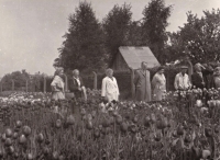 May 1962 - Zdeněk Vltavský (fourth from left) as a chairman of the local branch of the Czechoslovak Union of Gardeners and Fruit Growers in Ledeč nad Sázavou. Private archive of Olga Pešoutová.