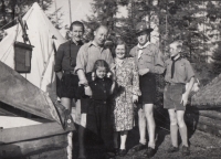 The family in scout uniforms, Tatras 1947
