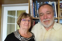 with his wife in 2019