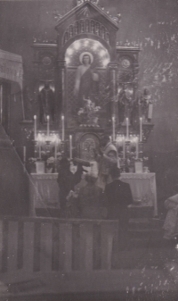Photo from the wedding of Karel Miláček. Most likely they were wedded by cousin, canon and pastor Josef Bělohradský