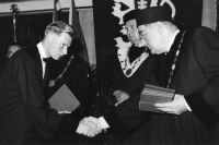 The witness at graduation, Brno, June 1957 