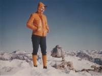 Magda na horách, první výstup na Cima Gragnetta, 1975