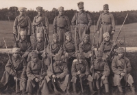 Bedřich Hanauer Sr. when serving in the army (second row, first from the left)