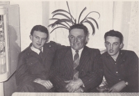 From the left:  Bedřich Hanauer Jr.; Bedřich Hanauer Sr.; Milan Hanauer, Bedřich's younger brother