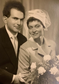 A wedding photo, MUDr. Jiří Koref with his wife 