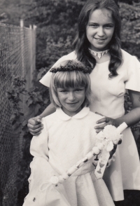 Jarmila Koslovská with her six years younger sister Marie 