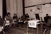 Student strike committee headquarters, Hradec Králové, photo by Miloš Hofman; the final days of 1989