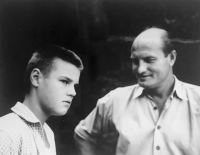 Jiří Fráňa with his father Milan in 1960 after he was released from prison 