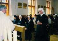 Jarmila Koslovská´s religious vows  in Moravec, 1990