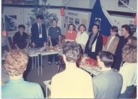 Student strike committee celebrating Christmas in 1989 