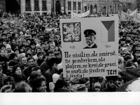 Great Square filled with protesters, photo by Ladislav Chytrý; the final days of 1989 