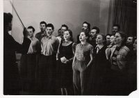 VSACAN rehearsal, Miroslav Ekart fourth from the left, 1948