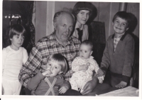 Mrs. Konečná's father, Mr. Josef Švec, surrounded by his children and grandchildren