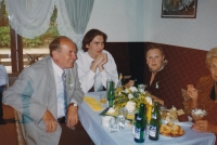 With her husband Antonín and their son Petr at her niece's wedding