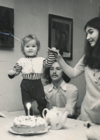 Petruška Šustrová with her second child in 1973 