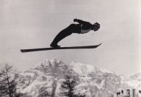 Dalibor Motejlek while jumping, the 1960s