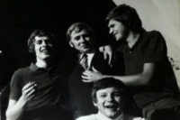 Karel Žižka (bottom center) with friends / turn of the 1960s and 1970s