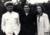 Gregor Vlasov, politruk of the Soviet submarine crew, with his family