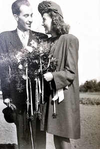 Wedding photo of Jana and Jaromír Mazal (30 September 1944)