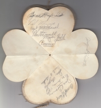 A page from memorial diary with signatures of American and Russian soldiers