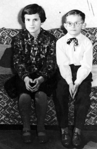With his sister Dobromila, circa 1963