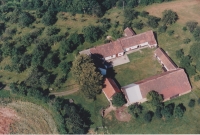 Aerial view of the former Tučeks farm in Bučovice, which they sold after 2010