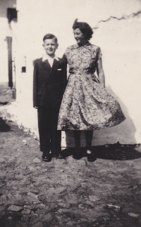 Vaclav with his mother; taken probably before Sunday's departure to church
