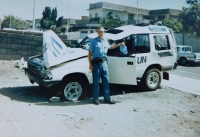In a UN mission in Iraq with a car that was hit and Ladislav Vitoul was seriously injured 