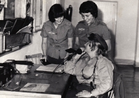 With classmates from a military school for flight control assistants in Prague, circa 1975