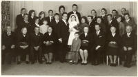 Josef Hrdý a Ivana Rutherová's wedding, witness' parents on his left side. 1970
