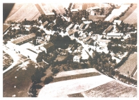 Aerial view of Sedlov; 1946 or 1947