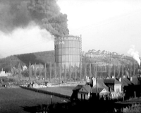 Gas tank fire in Michle in 1961