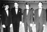 During the dance course (Martin Klíma the second one from the right), 1985