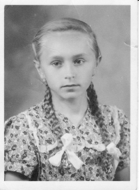 Anna Kováčová as a 14-years-old, in 1952.

