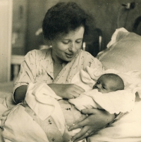 Anna Smržová with little Hana, 1937