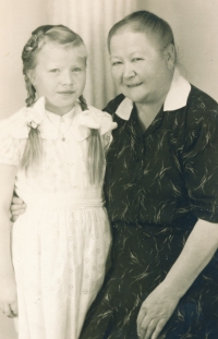 With grandmother in 1959