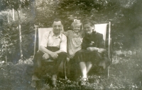 Uncle, Marie and aunt in 1949