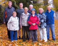 Zdeněk Kalenský (right) with his family. Front row: Oto Saidler, cousin, Marie Martanová (left), cousins, wives and nephews