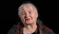 A current photograph of Jarmila Trösterová taken during the recording in the Prague ED studio on November 20, 2019